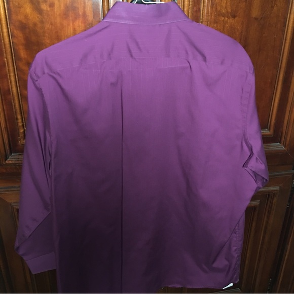 Jones New York button up Purple Shirt 100% cotton Size 17 1/2 32 - Picture 3 of 7